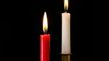 Red and white candle